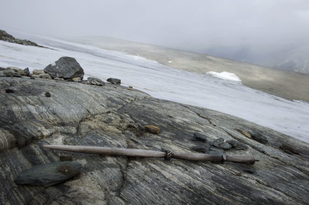 A distaff found in the Lendbreen pass. Photo by Espen Finstad, courtesy of Secrets of the Ice.