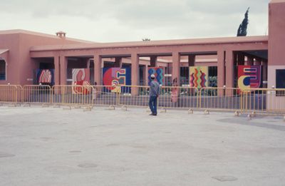 Exhibition view: Présence Plastique, Jemaa el-Fna square, Marrakech (May 1969). © M. Melehi archives/estate. Photo: M. Melehi.
