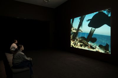 Laure Prouvost, Wantee (2013). Video, stereo sound. 14 min, 24 sec. Exhibition view: Oui Move In You, Australian Centre for Contemporary Art, Melbourne (23 March–10 June 2024).