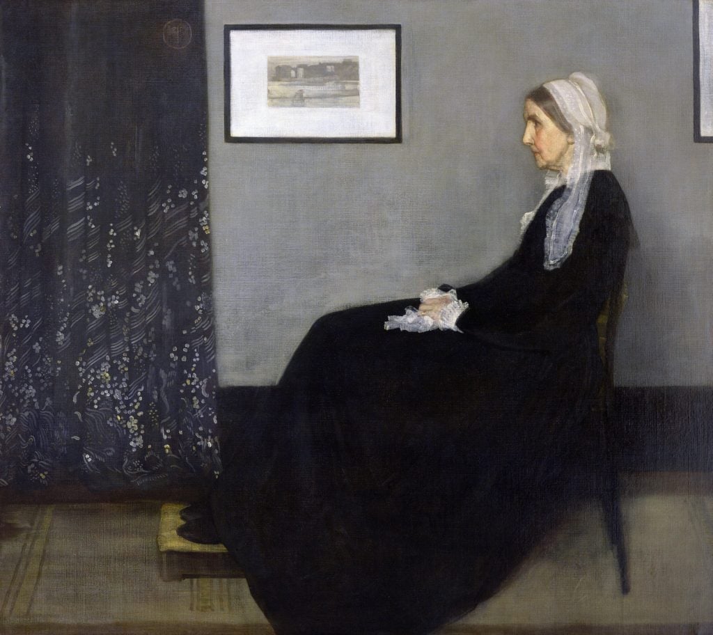 James McNeill Whistler's Arrangement in Grey and Black No.1, famously known as "Whistler's Mother," dated 1871. (Photo by Universal History Archive/Universal Images Group via Getty Images)