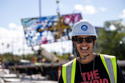 Artist Julie Mehretu tours the Obama Presidential Center site on 7 September, 2024.