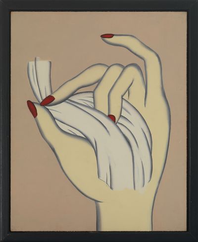 Christina Ramberg, Hand (#2) (1971). Acrylic on Masonite. 23.9 x 18.8 cm. Private collection, New York.