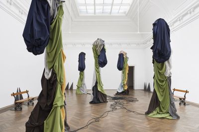 Exhibition view: Sandra Mujinga, Time as a Shield, Kunsthalle Basel (30 August–10 November 2024).