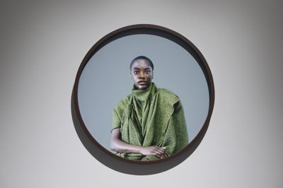 Sandra Mujinga, Shared Breath (1–6) (2024). Canson Platine Fibre Rag, Alu-Dibond, lamination on Alu-Dibond, round frame, spacer strip, museum glass, varnish. 64 x 64 x 5.5 cm each. Exhibition view: Time as a Shield, Kunsthalle Basel (30 August–10 November 2024).