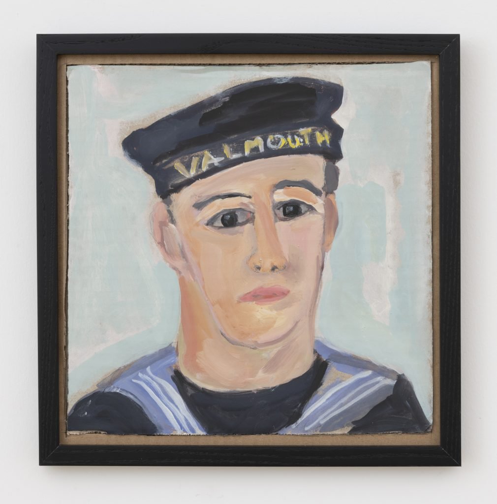 a painting depicts a sailor in uniform 