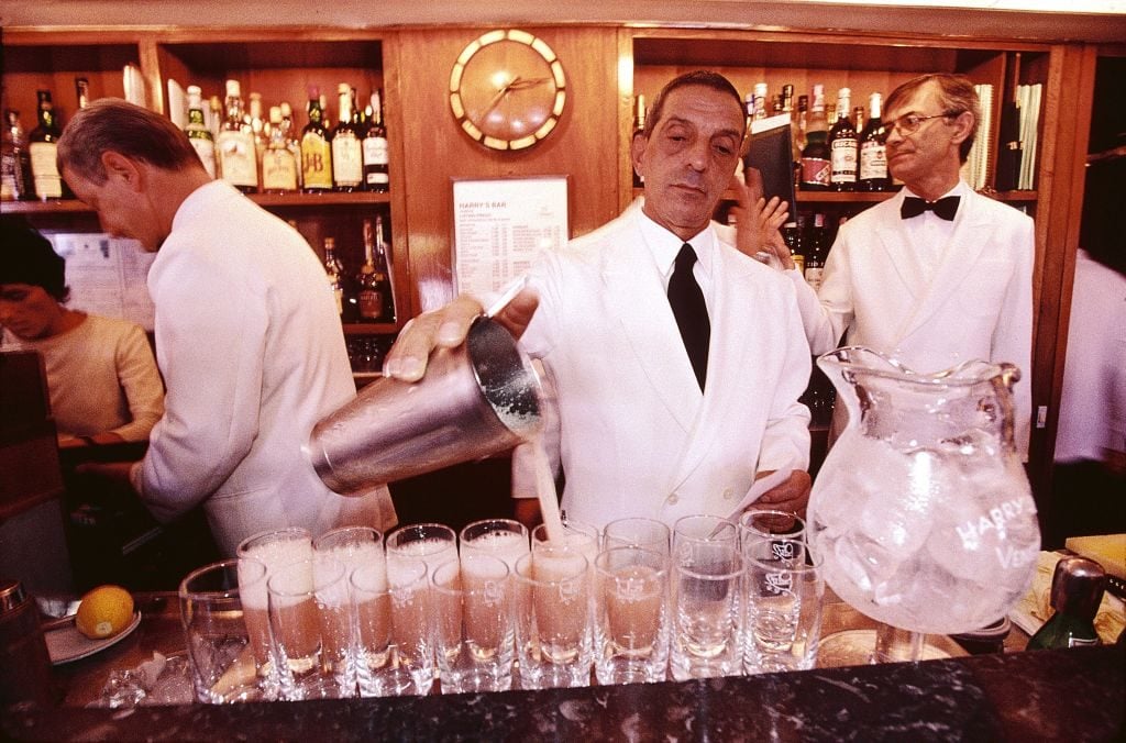 Making Bellinis at Harry's Bar. Photo: Sylvain GRANDADAM/Gamma-Rapho via Getty Images.